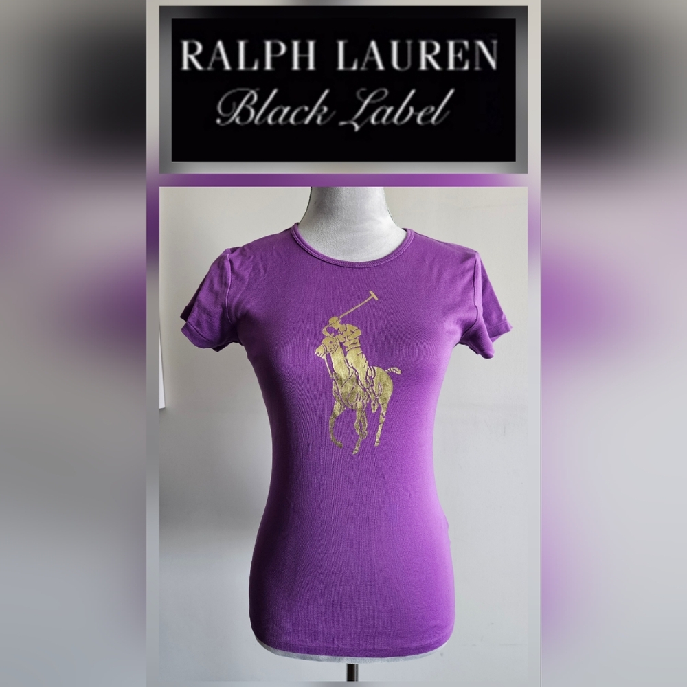 RL BLACK LABEL - Violet & Gold Polo T-Shirt